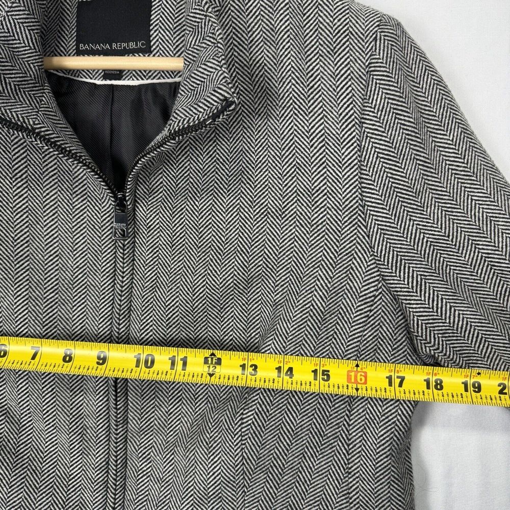 Banana Republic Wool Blend Twill Jacket Womens Petite Size 10 Zip Dress Jacket - Picture 11 of 14